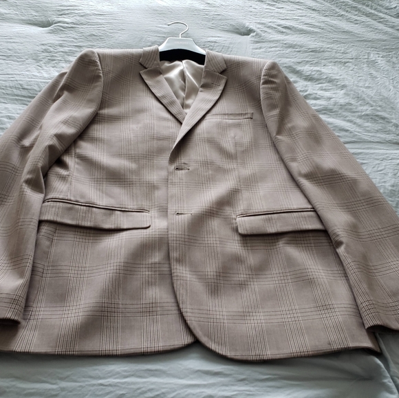 H&M beige plaid blazer 40R - Picture 2 of 4